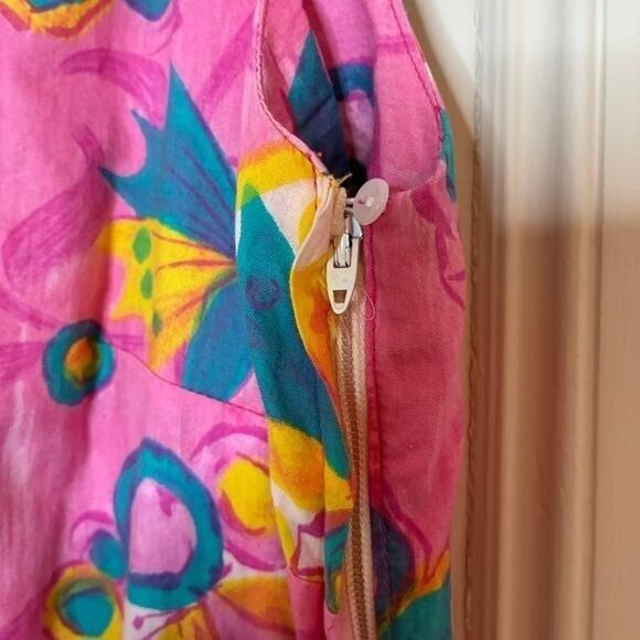 Sun Dress Vintage 16 Pink Floral 1960s-1970s Donna Lee of California Coastal‎ - Picture 5 of 9
